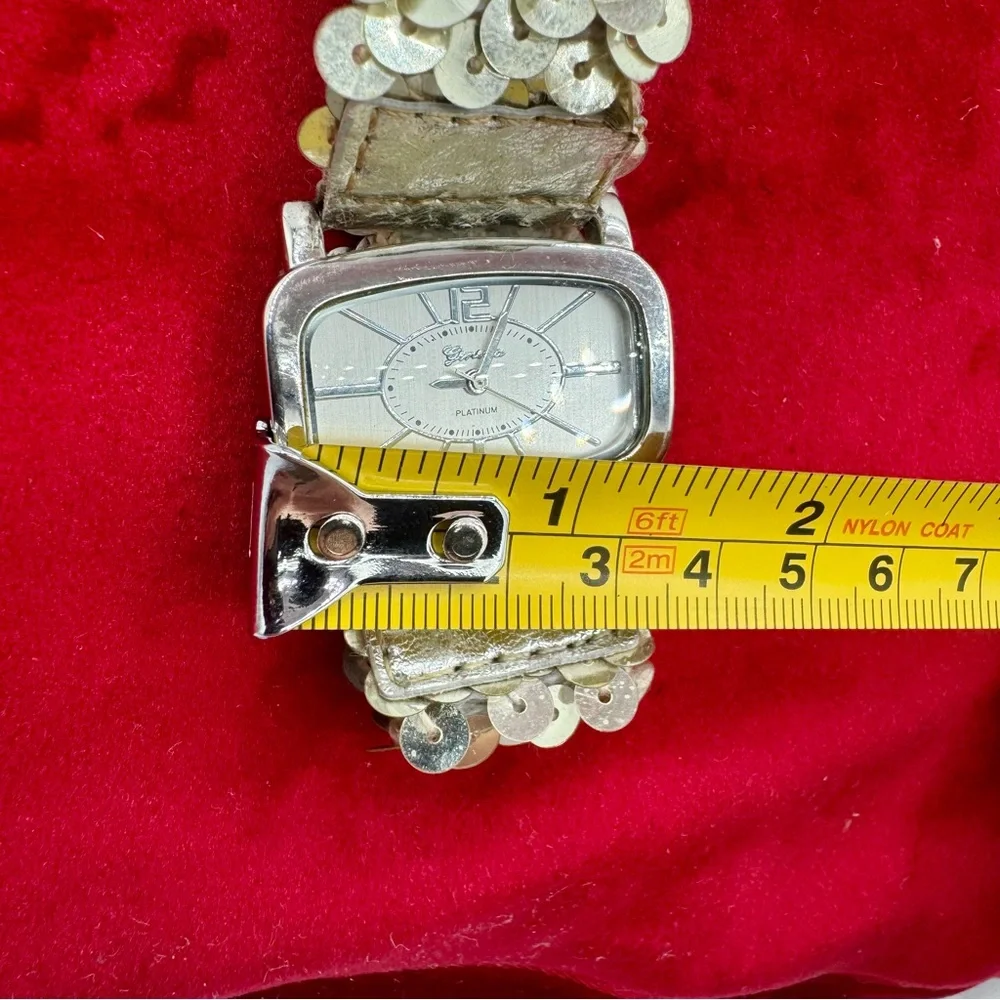 Geneva Platinum Silver Sequin‎ Watch